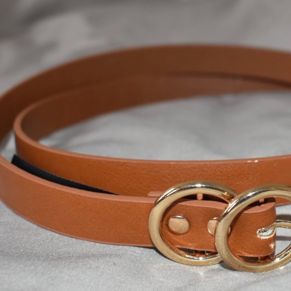 BRAND NEW- Brown belt gold detailing